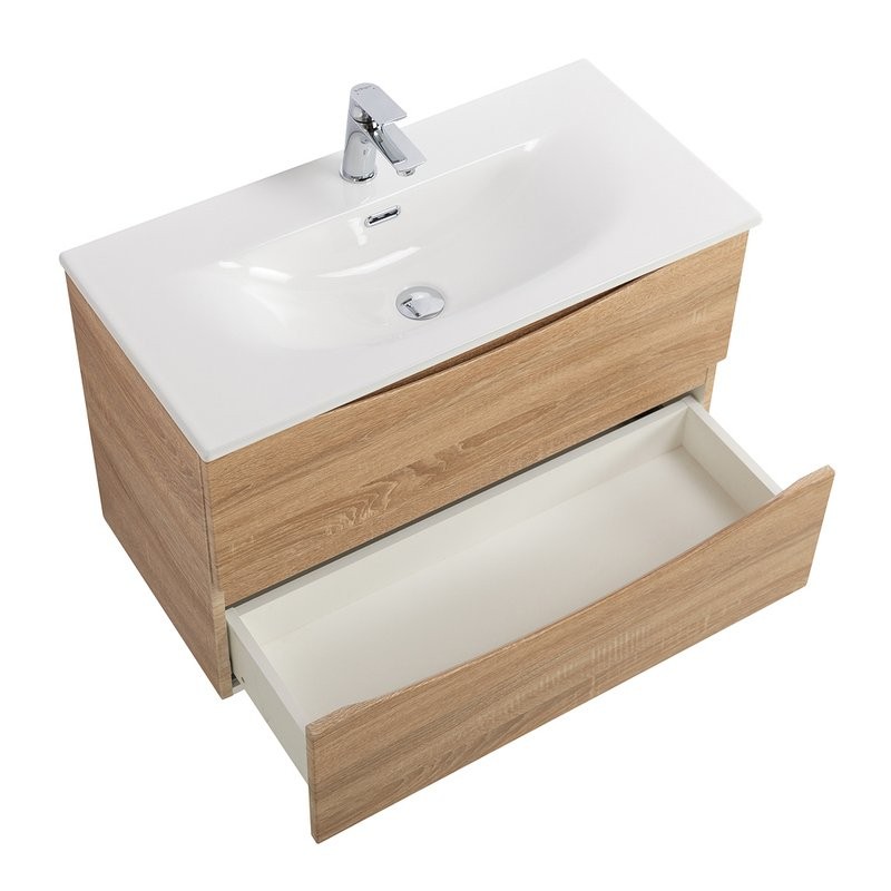 Тумба под раковину BelBagno Marino-cer-mini 80 подвесная, rovere bianco