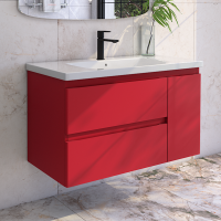 Тумба под раковину без столешницы Caprigo Forte 100 R подвесная, красная