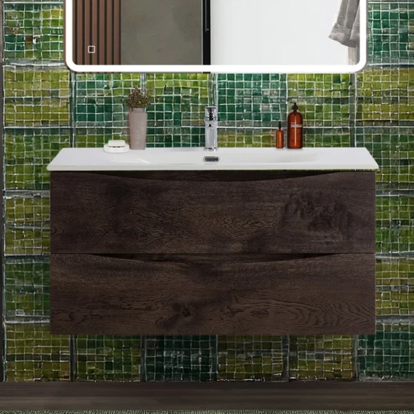 Тумба с раковиной BelBagno Marino-cer-n 100 подвесная, rovere nature grigio