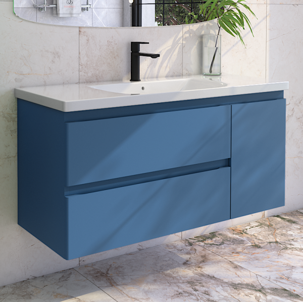 Тумба с раковиной Caprigo Forte 120 R подвесная, бриллиантово-синий