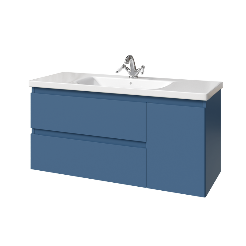 Тумба с раковиной Caprigo Forte 120 R подвесная, бриллиантово-синий