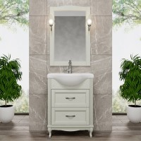 Мебель для ванной комнаты ValenHouse Эллина 65 слоновая кость, 2 ящика, ручки хром