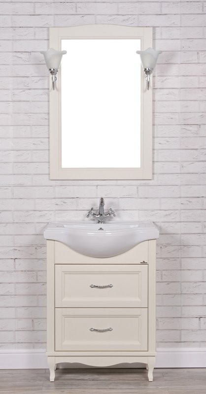 Мебель для ванной комнаты ValenHouse Эллина 65 слоновая кость, 2 ящика, ручки хром