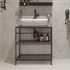 Мебель для ванной STWORKI Нюборг 70 с зеркалом, в стиле лофт, черная (комплект, гарнитур)