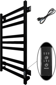 Полотенцесушитель электрический Тругор Пэк сп 21 80x50 с выключателем, черный