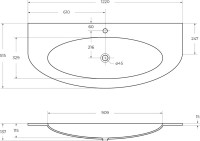 Мебельная раковина Cezares Eden 82368 Extra Light 122 см