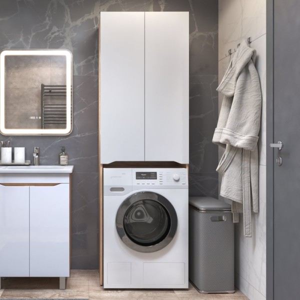 Шкаф над стиральной машиной Vigo Grani 64 дуб золотой, белый