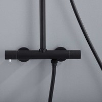 Душевая стойка Vincea Desire VSFS-1D0TMB с термостатом, черная матовая
