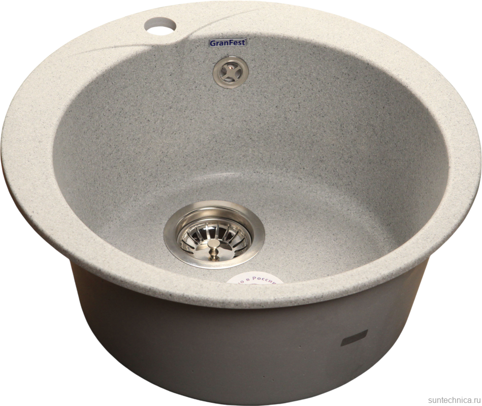 Комплект Мойка GranFest Rondo GF-R480 серая + Смеситель MEGA Ege MG-PL10 хром