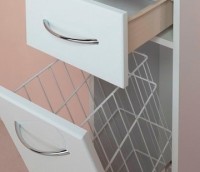 Шкаф пенал для ванной Onika Модерн 40.17 L с бельевой корзиной