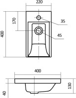 Раковина маленькая в туалет Santek Миранда 1WH302500 40