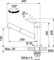 Смеситель для кухни Franke Orbit 115.0623.055 хром