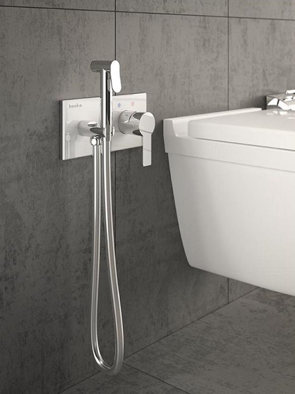 Гигиенический душ Teska Elsa BTK6410W со смесителем, С ВНУТРЕННЕЙ ЧАСТЬЮ, хром