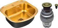 Комплект Мойка Zorg Inox PVD SZR 4749 BRONZE бронза + Измельчитель ZR-75 D BRONZE