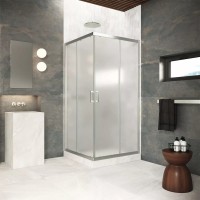 Душевой уголок Vegas Glass ZA Protec 110 04 10 профиль никель, стекло сатин