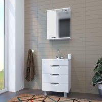 Шкаф с зеркалом в ванную MIXLINE 50х19х69 Белый ПВХ, 542403