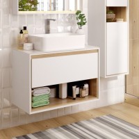 Тумба под раковину со столешницей Cersanit Louna 80 со столешницей