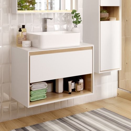 Тумба под раковину со столешницей Cersanit Louna 80 со столешницей