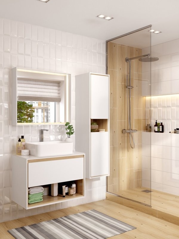 Тумба под раковину со столешницей Cersanit Louna 80 со столешницей