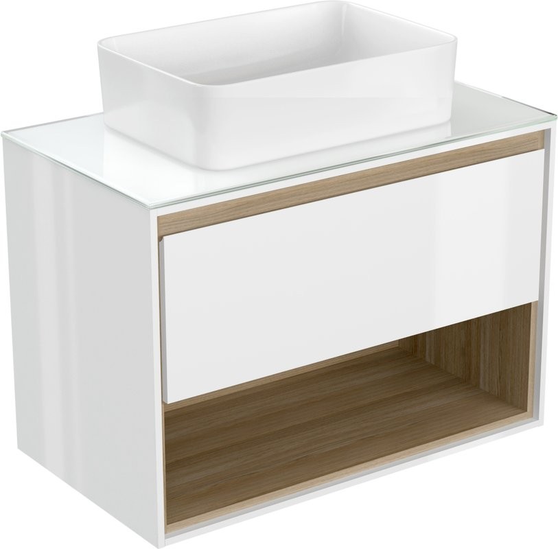 Тумба под раковину со столешницей Cersanit Louna 80 со столешницей