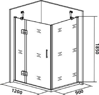 Душевой уголок Good Door Saturn WTW+SP левый 120х90х185 см + очиститель для стекол