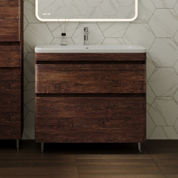 Тумба с раковиной Style Line Атлантика 90 Люкс Plus, напольная,старое дерево