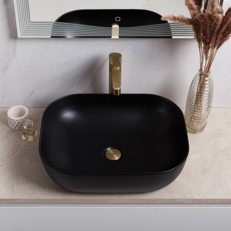 Накладная раковина BelBagno 50 матовая черная