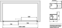 Душевая дверь в нишу Vegas Glass ZP Tur Novo h1900 155 08 01 профиль глянцевый хром, стекло прозрачное