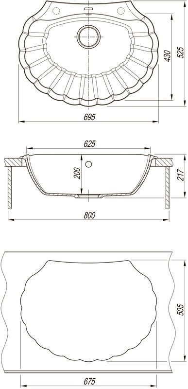 Комплект Мойка Florentina Гребешок антрацит + Измельчитель Bone Crusher BC 610-AS