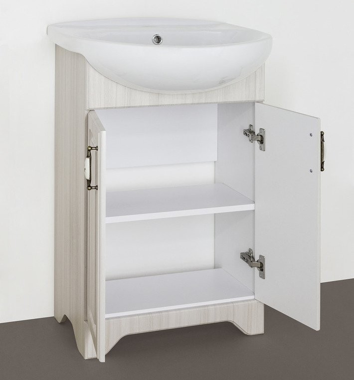 Тумба под раковину Style Line Олеандр-2 55 Люкс, рельеф пастель