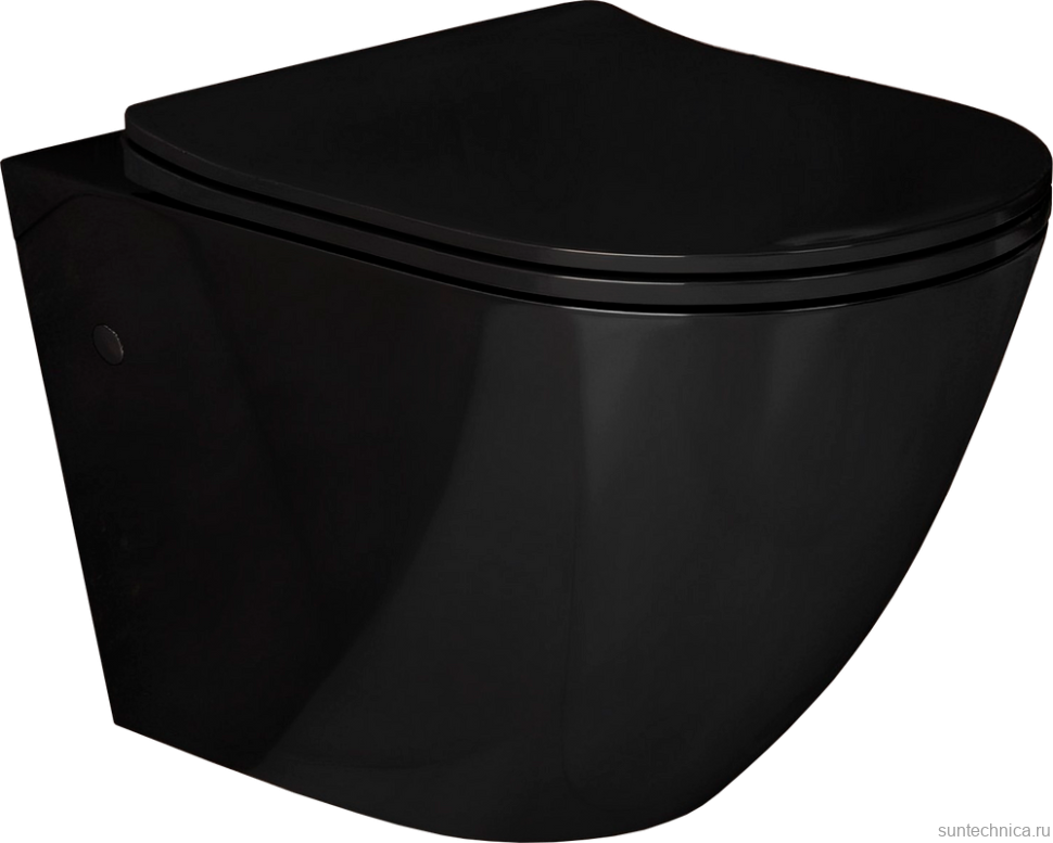 Комплект Унитаз подвесной Grossman GR-4411 black S безободковый + Крепления Geberit Duofix 111.815.00.1 к стене + Звукоизоляция + Инсталляция UP 320 111.300.00.5 + Кнопка Sigma 01 115.770.21.5 хром