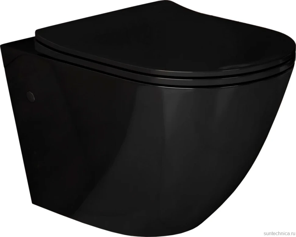 Комплект Унитаз подвесной Grossman GR-4411 black S безободковый + Крепления Geberit Duofix 111.815.00.1 к стене + Звукоизоляция + Инсталляция UP 320 111.300.00.5 + Кнопка Sigma 01 115.770.21.5 хром
