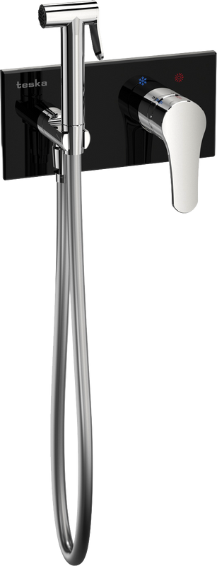 Гигиенический душ Teska Elsa BTK6420B со смесителем, С ВНУТРЕННЕЙ ЧАСТЬЮ, хром, черный