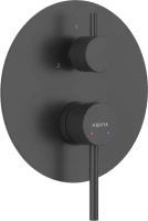 Встраиваемый смеситель для душа и ванны AQUATEK Европа AQ1347MB С ВНУТРЕННЕЙ ЧАСТЬЮ, 3 режима, матовый черный