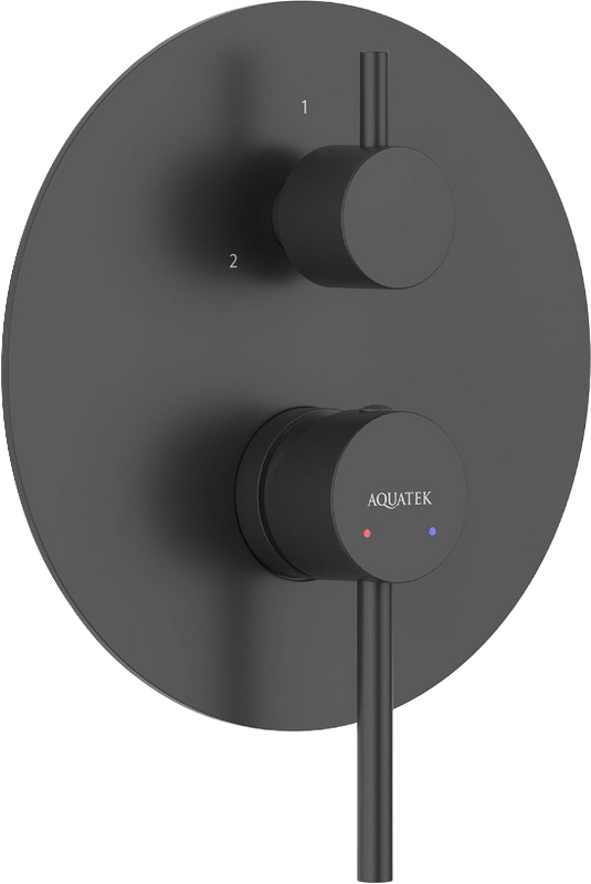 Встраиваемый смеситель для душа и ванны AQUATEK Европа AQ1347MB С ВНУТРЕННЕЙ ЧАСТЬЮ, 3 режима, матовый черный
