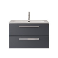 Тумба с раковиной Cezares Eco Cer-N 80 grafito, раковина Eco 80, ручки серые