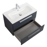 Тумба с раковиной Cezares Eco Cer-N 80 grafito, раковина Eco 80, ручки серые