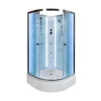 Душевая кабина DTO D EM2780NLED+GM профиль хром, стекло матовое с узором