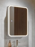 Зеркало-шкаф Alavann Cosmetic Light 50x75 с приближением, с подсветкой, глянцевый белый