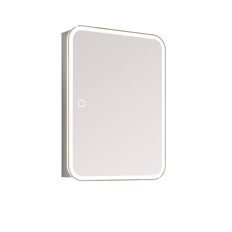 Зеркало-шкаф Alavann Cosmetic Light 50x75 с приближением, с подсветкой, глянцевый белый