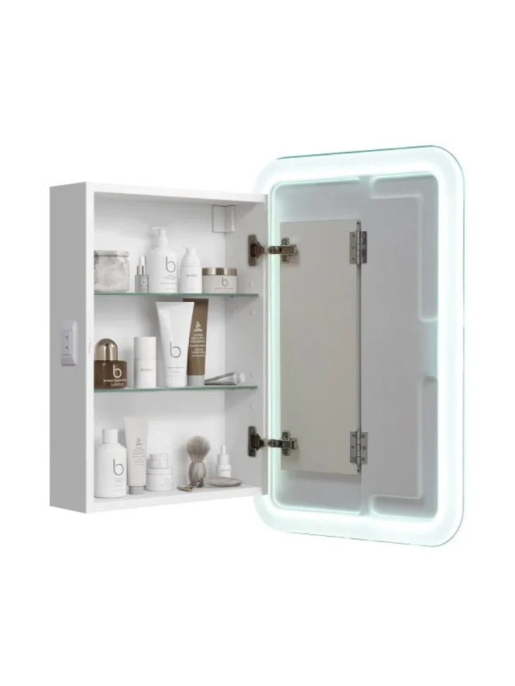 Зеркало-шкаф Alavann Cosmetic Light 50x75 с приближением, с подсветкой, глянцевый белый