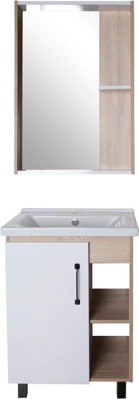 Тумба с раковиной ASB-Mebel Адель 60 белая, дуб сонома
