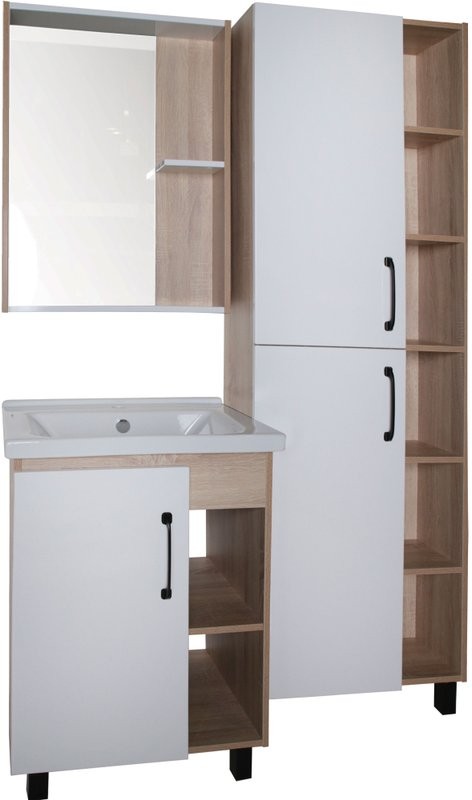 Тумба с раковиной ASB-Mebel Адель 60 белая, дуб сонома