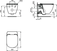 Комплект Унитаз подвесной Ideal Standard Tesi T354601 с микролифтом + Инсталляция ProSys R0308A6 с кнопкой смыва черной матовой
