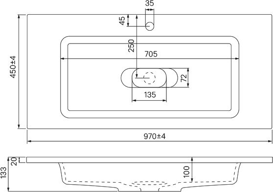 Мебельная раковина IDDIS Wash Basin 100