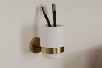 Стакан для ванной Allen Brau Priority 6.31002-GB настенный, золото, керамический Стакан для ванной Allen Brau Priority 6.31002-GB настенный, золото, керамический