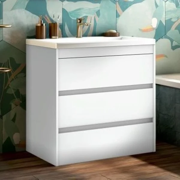Тумба с раковиной Art&Max Family 75, напольная, Bianco Lucido
