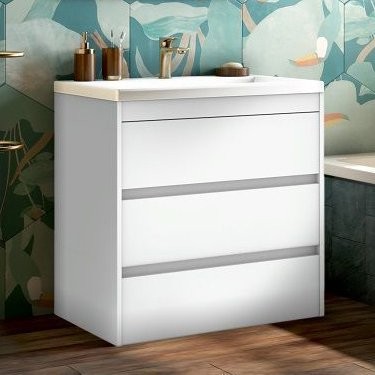 Тумба с раковиной Art&Max Family 75, напольная, Bianco Lucido