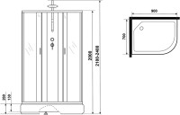 Душевая кабина Niagara Classic NG-33974-14LBKTG 90х70 см, без крыши, с гидромассажем и тропическим душем