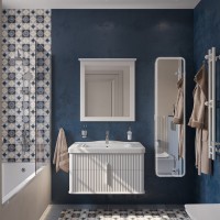 Мебель для ванной комнаты STWORKI Молде 95 белая, с сифоном